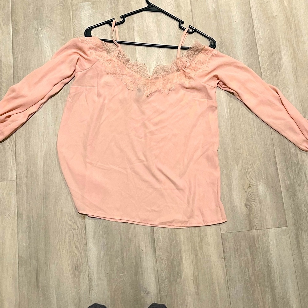 Pink Lace Off Shoulder Top - Women’s Small